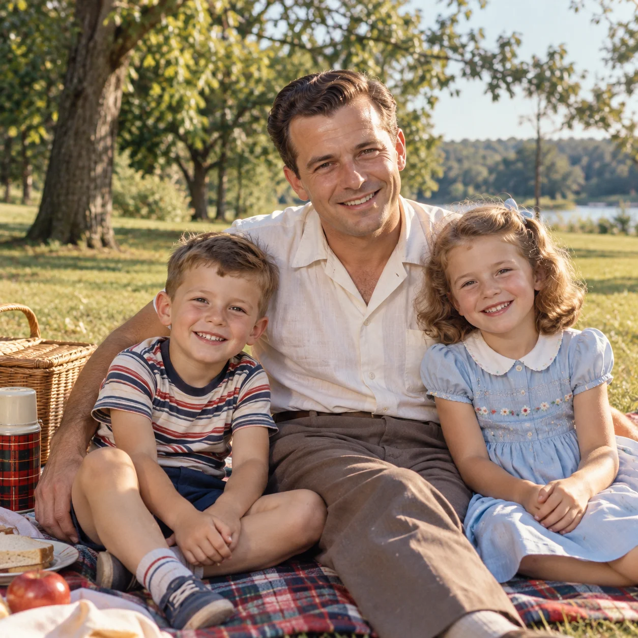 Familiebillede bragt til live med naturtro farver