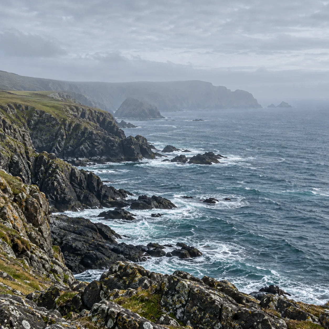 Coastal Fog Removal Example — Before: atmospheric haze softens the scene before photo dehazing