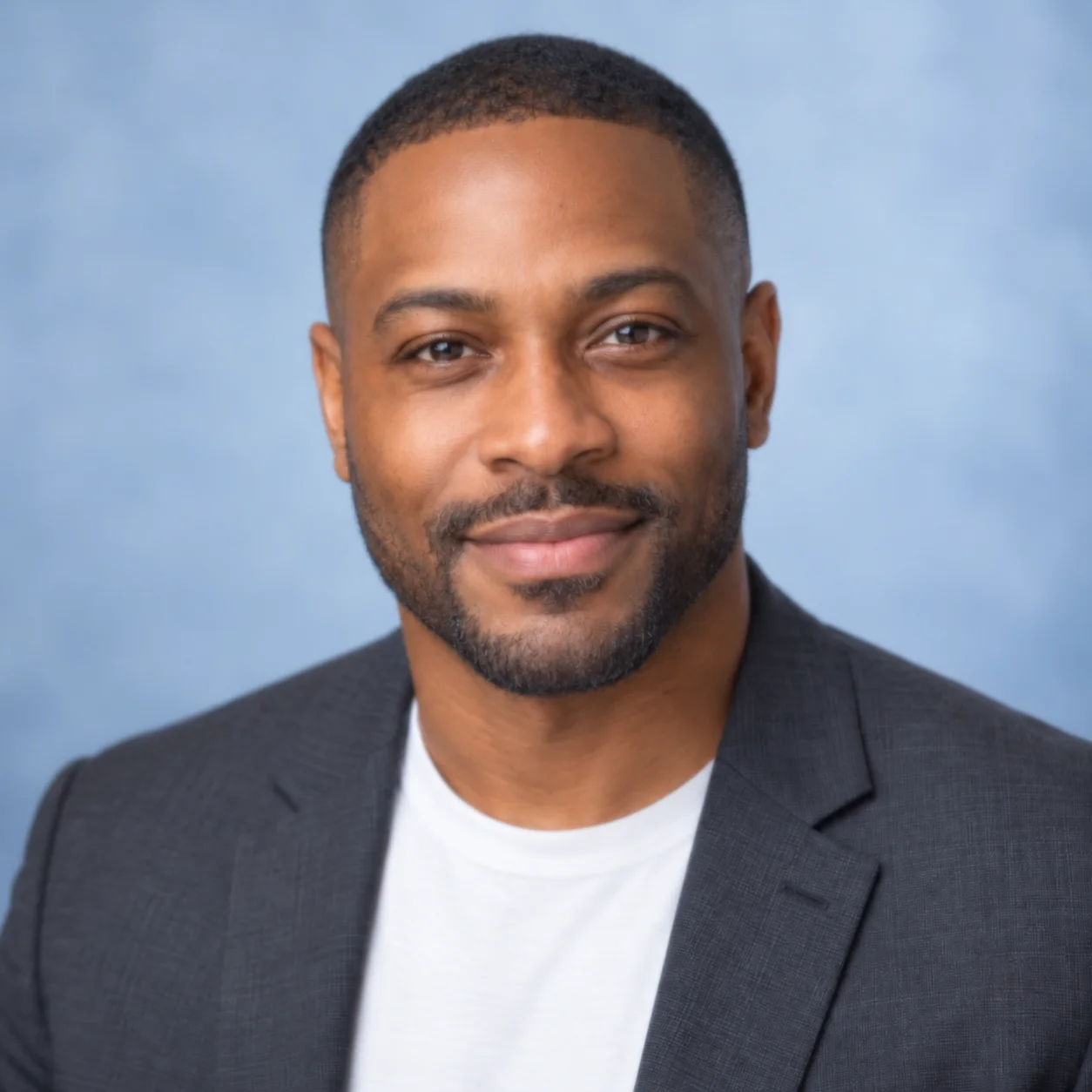 Original headshot before portrait enhancement with soft facial detail