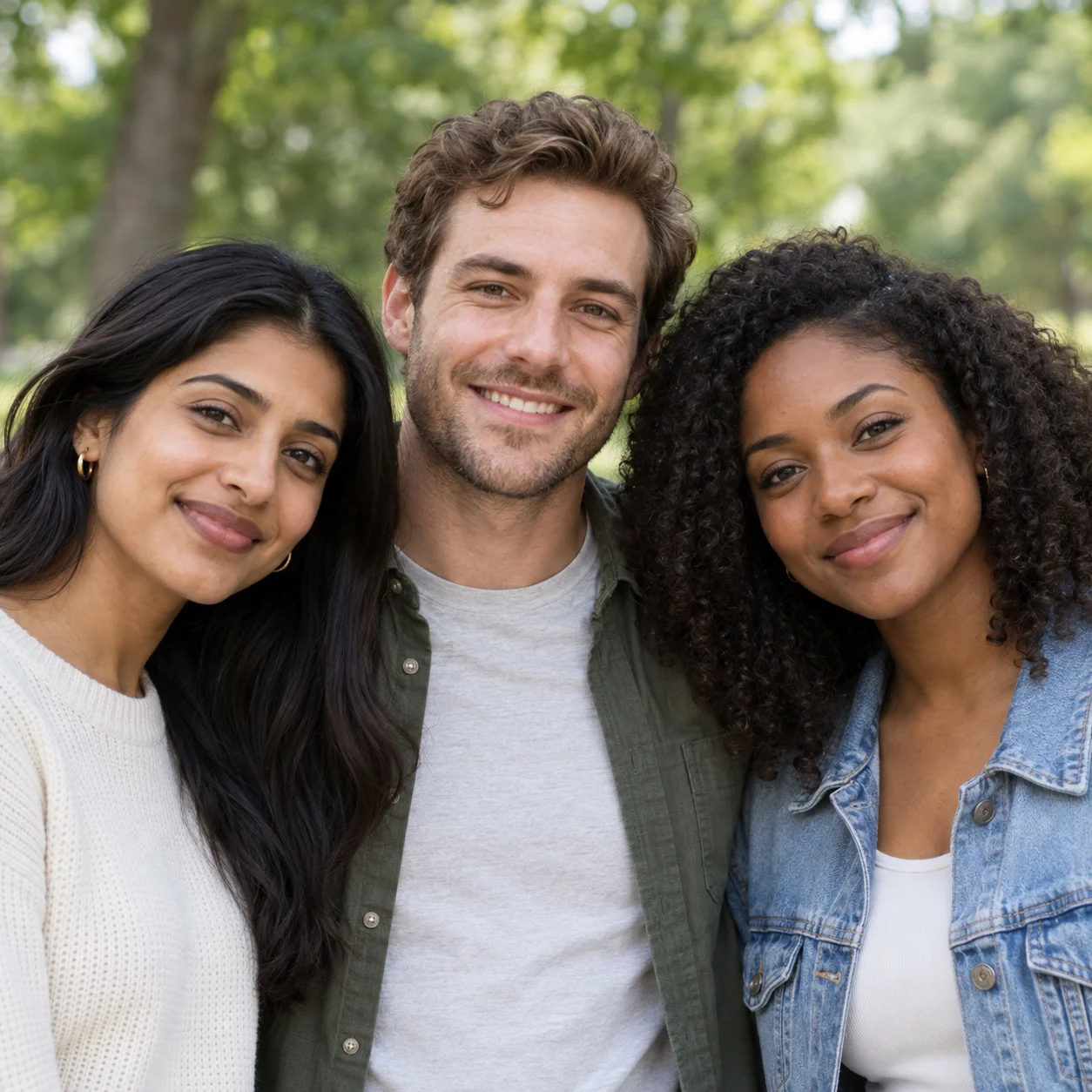 Group portrait after AI enhancement with more defined faces