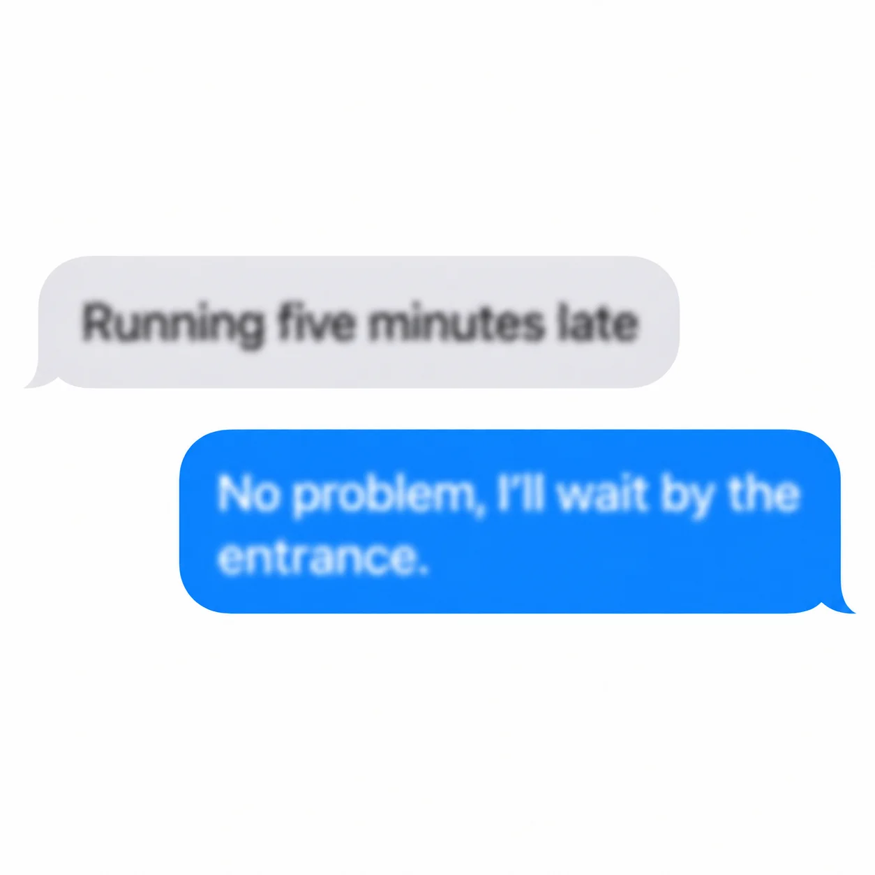 Slightly blurry chat screenshot before AI text deblurring