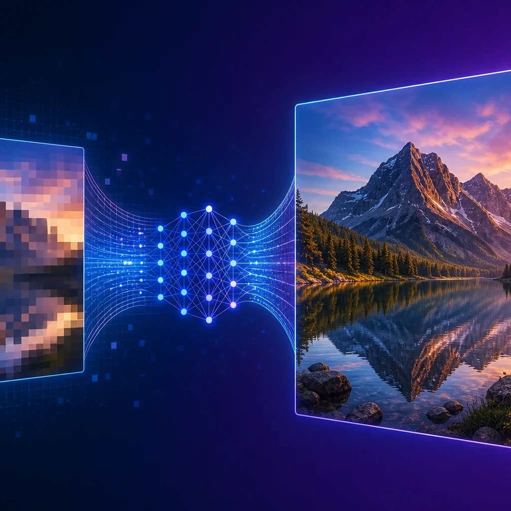 Apa artinya meningkatkan resolusi (upscale) gambar? Pelajari bagaimana AI upscale gambar meningkatkan resolusi, memulihkan detail halus, dan membuat gambar beresolusi rendah tampak lebih tajam — semuanya tanpa software pengeditan yang rumit.